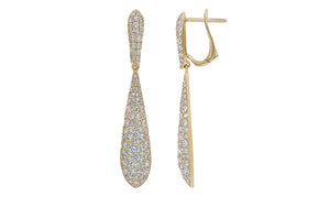 2.36ct D Flawless Diamond Earrings set in 18K Yellow Gold