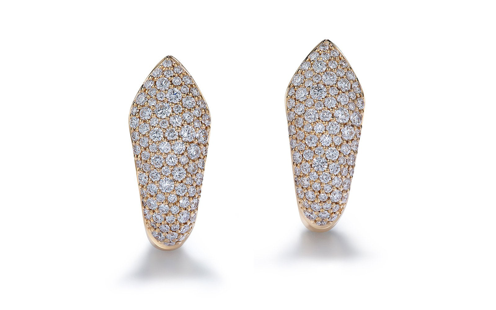 D Flawless Diamond Earrings set in 18K Yellow Gold