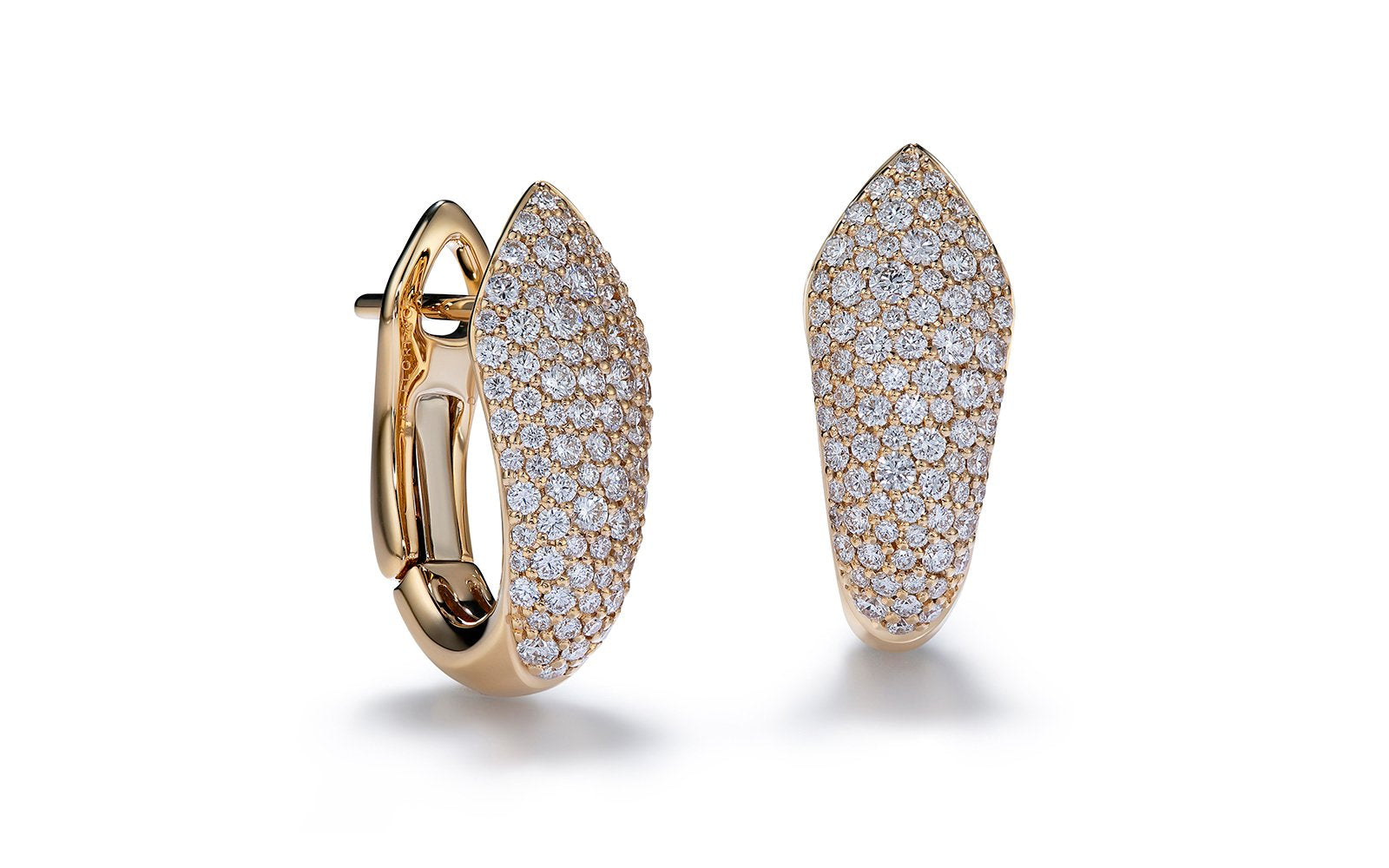 D Flawless Diamond Earrings set in 18K Yellow Gold