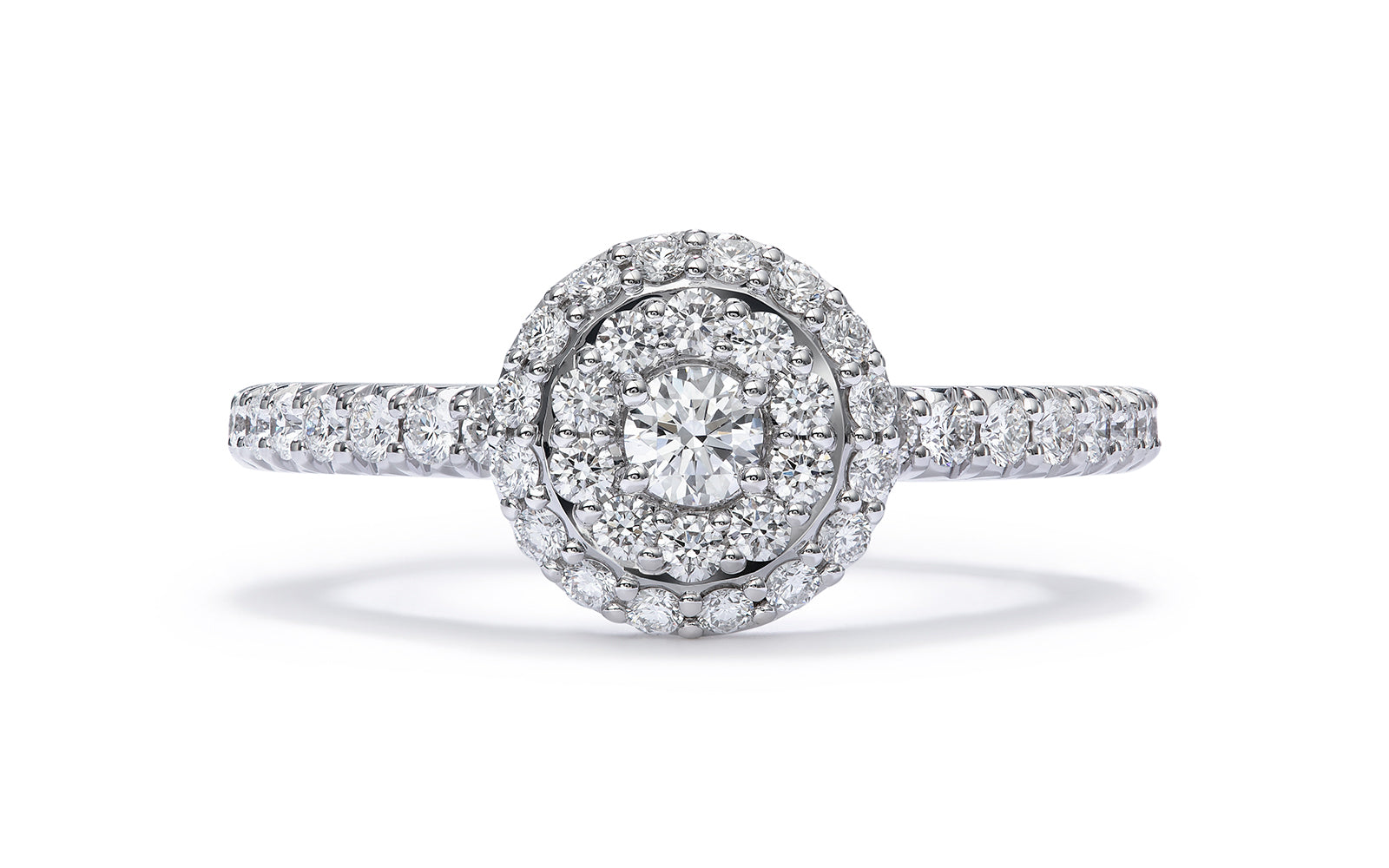 D Flawless Diamond Ring set in 18K White Gold