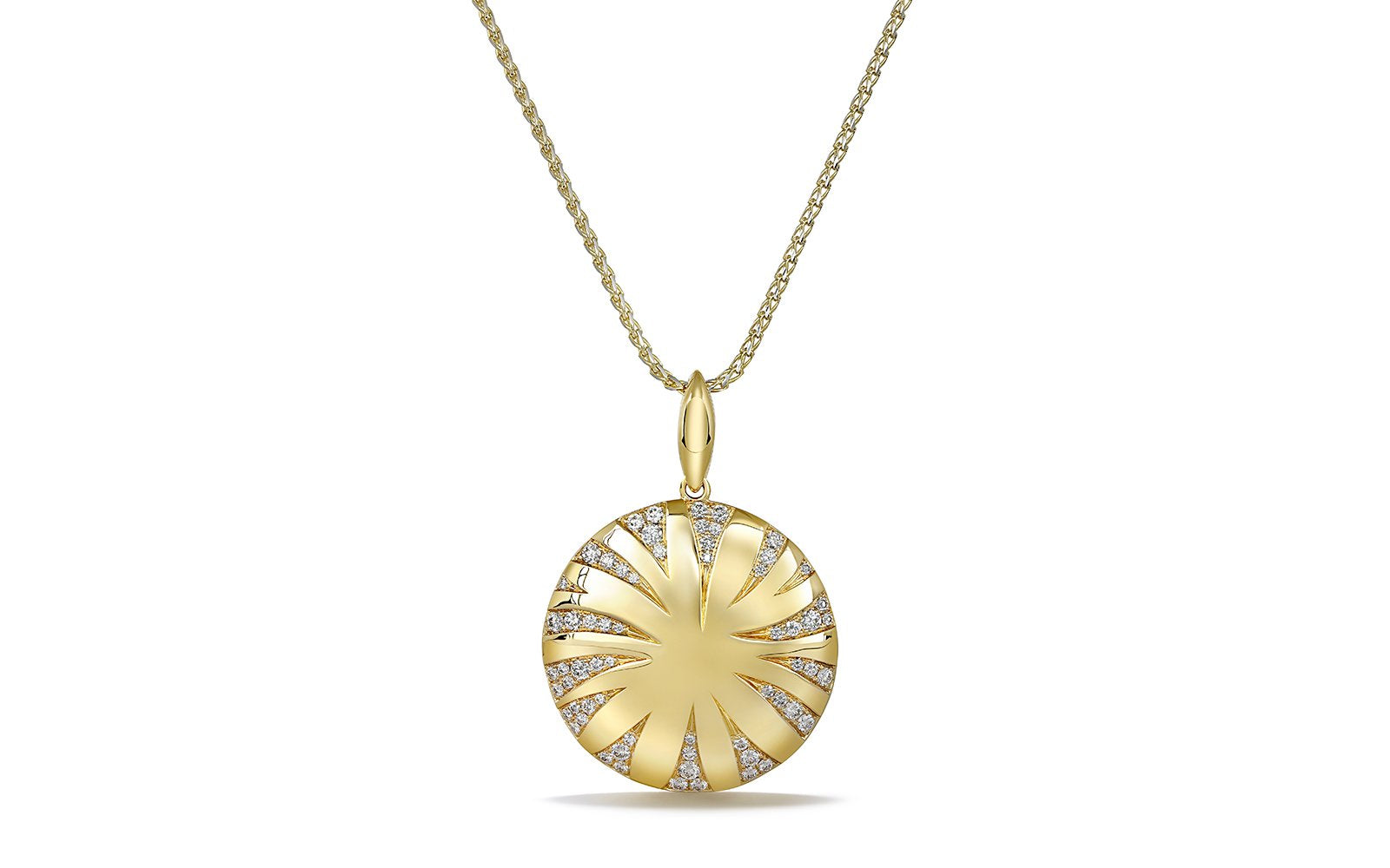 D Flawless Diamond Necklace set in 18K Yellow Gold