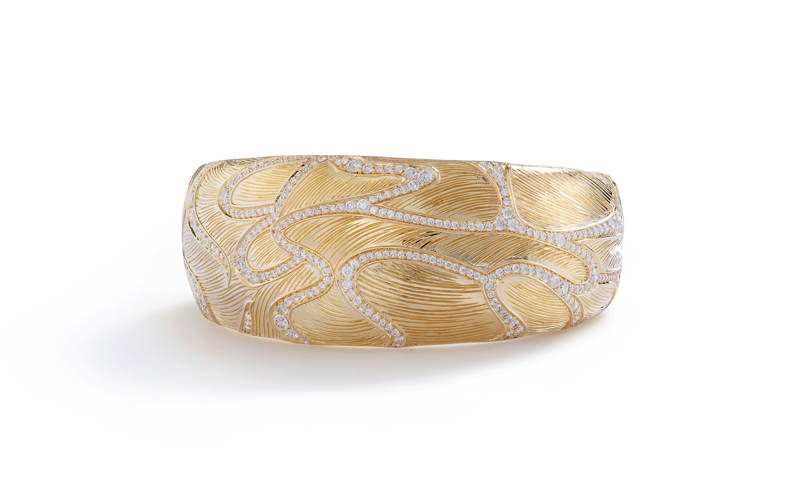 Jungle 3.63ct D Flawless Diamond Bangle set in 18K Yellow Gold