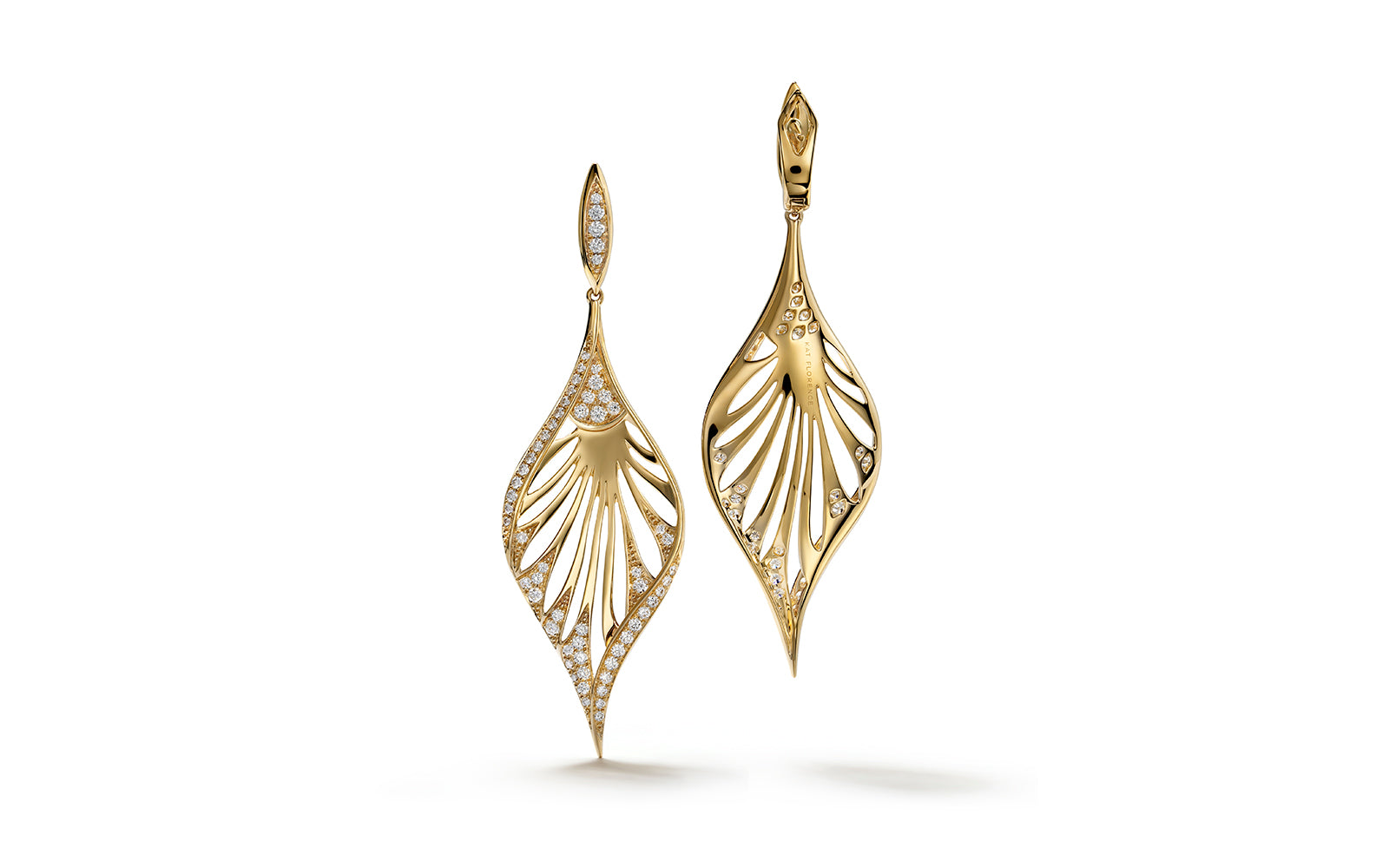 D Flawless Diamond Earrings set in 18K Yellow Gold