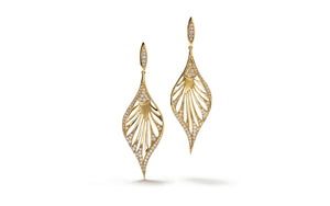 D Flawless Diamond Earrings set in 18K Yellow Gold