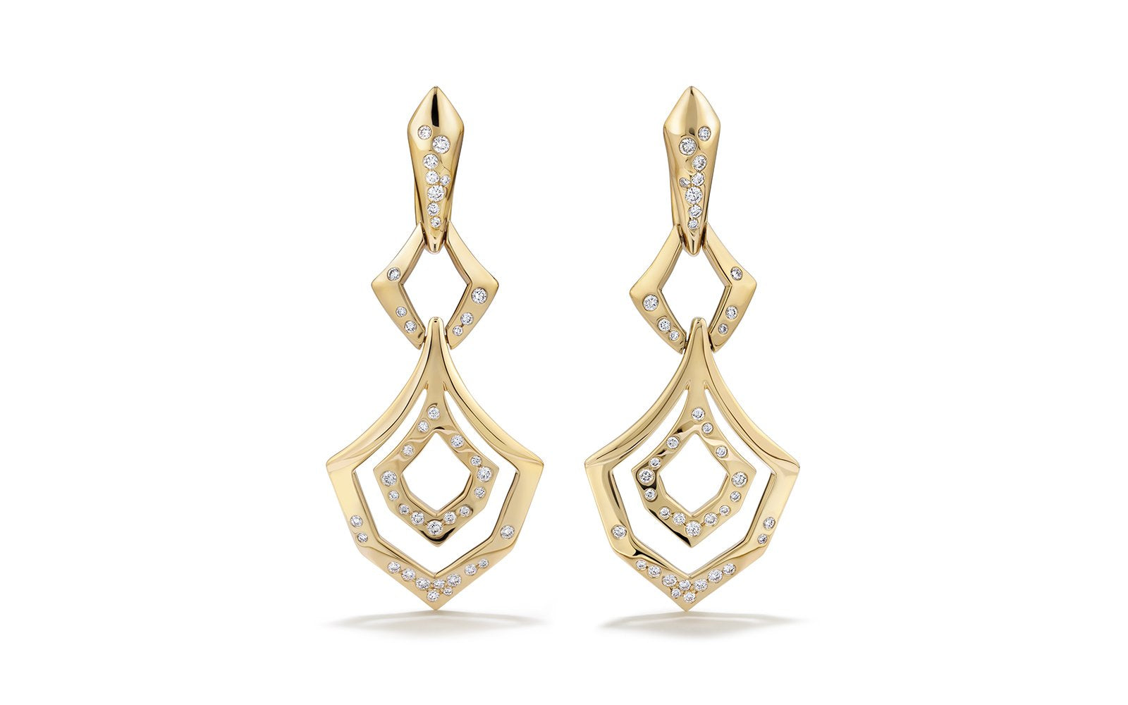 D Flawless Diamond Earrings set in 18K Yellow Gold