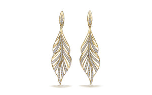 D Flawless Diamond Earrings set in 18K Yellow Gold