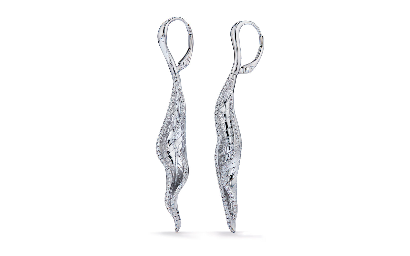 Autumn Leaves 0.60ct D Flawless Diamond Earrings set in 18K White Gold