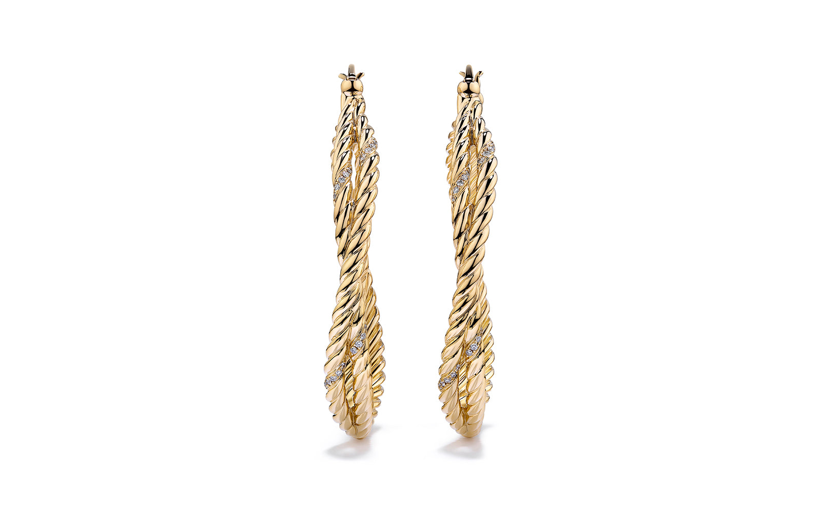 0.14ct D Flawless Diamond Earrings set in 18K Yellow Gold