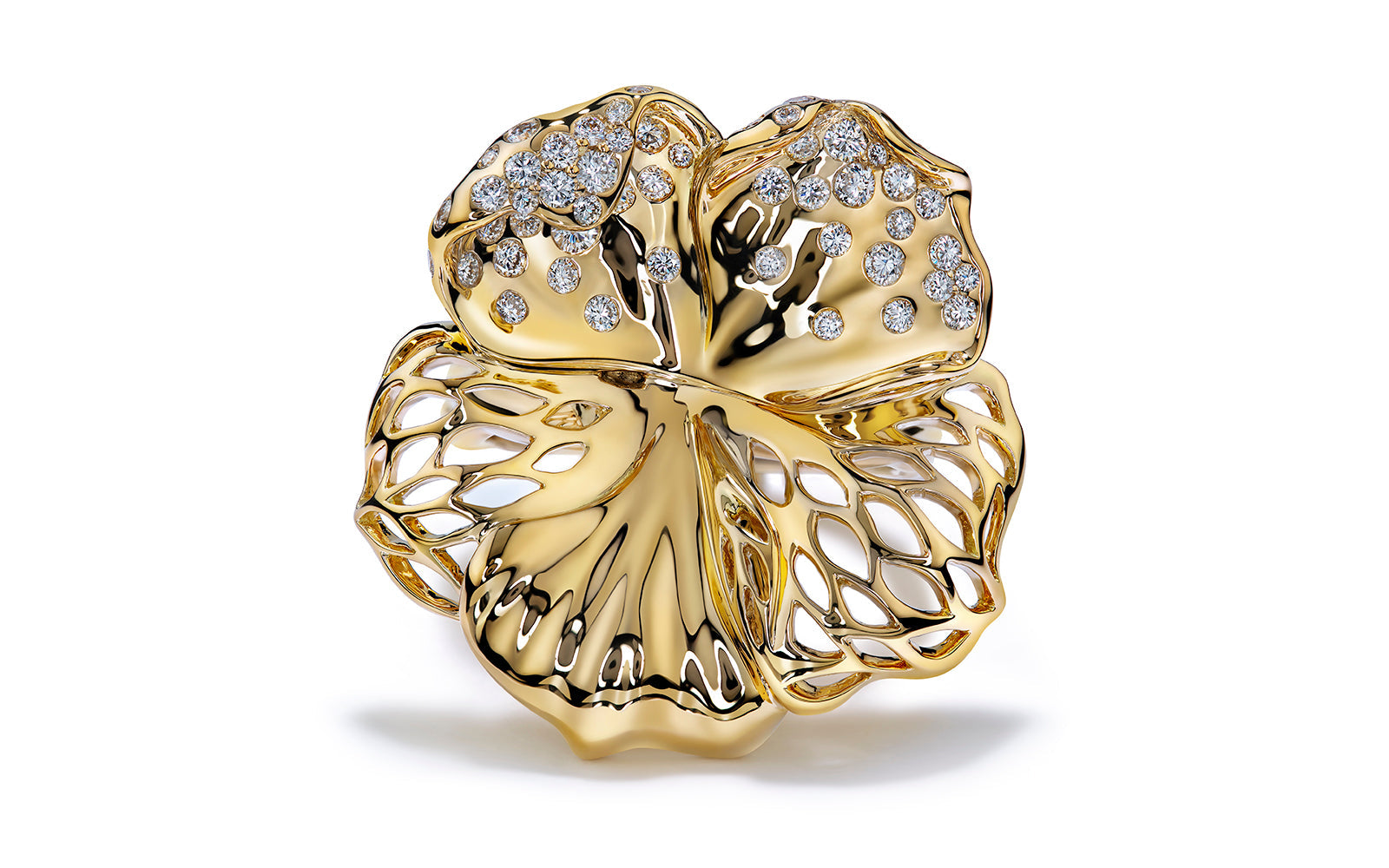 Blossom 0.72ct D Flawless Diamond Ring set in 18K Yellow Gold