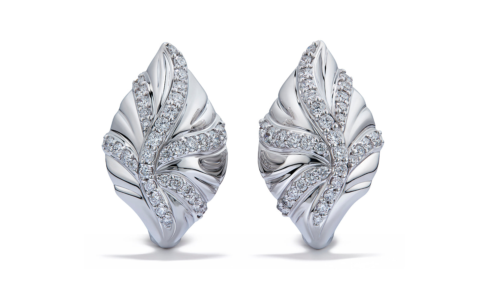 D Flawless Diamond Earrings set in 18K White Gold