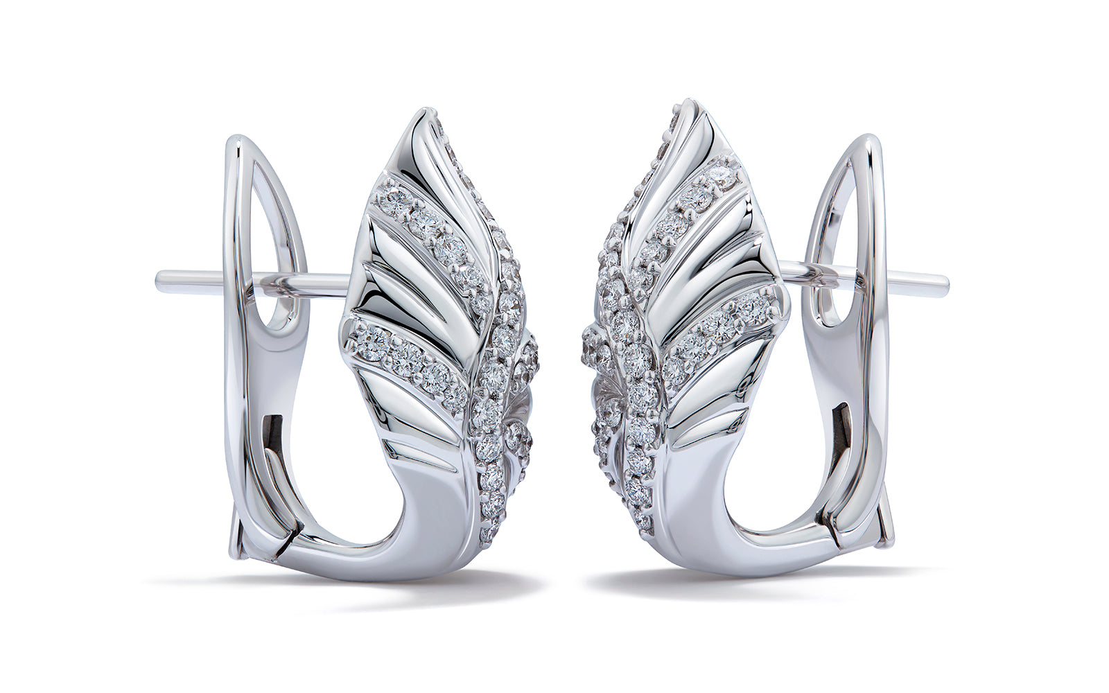 D Flawless Diamond Earrings set in 18K White Gold