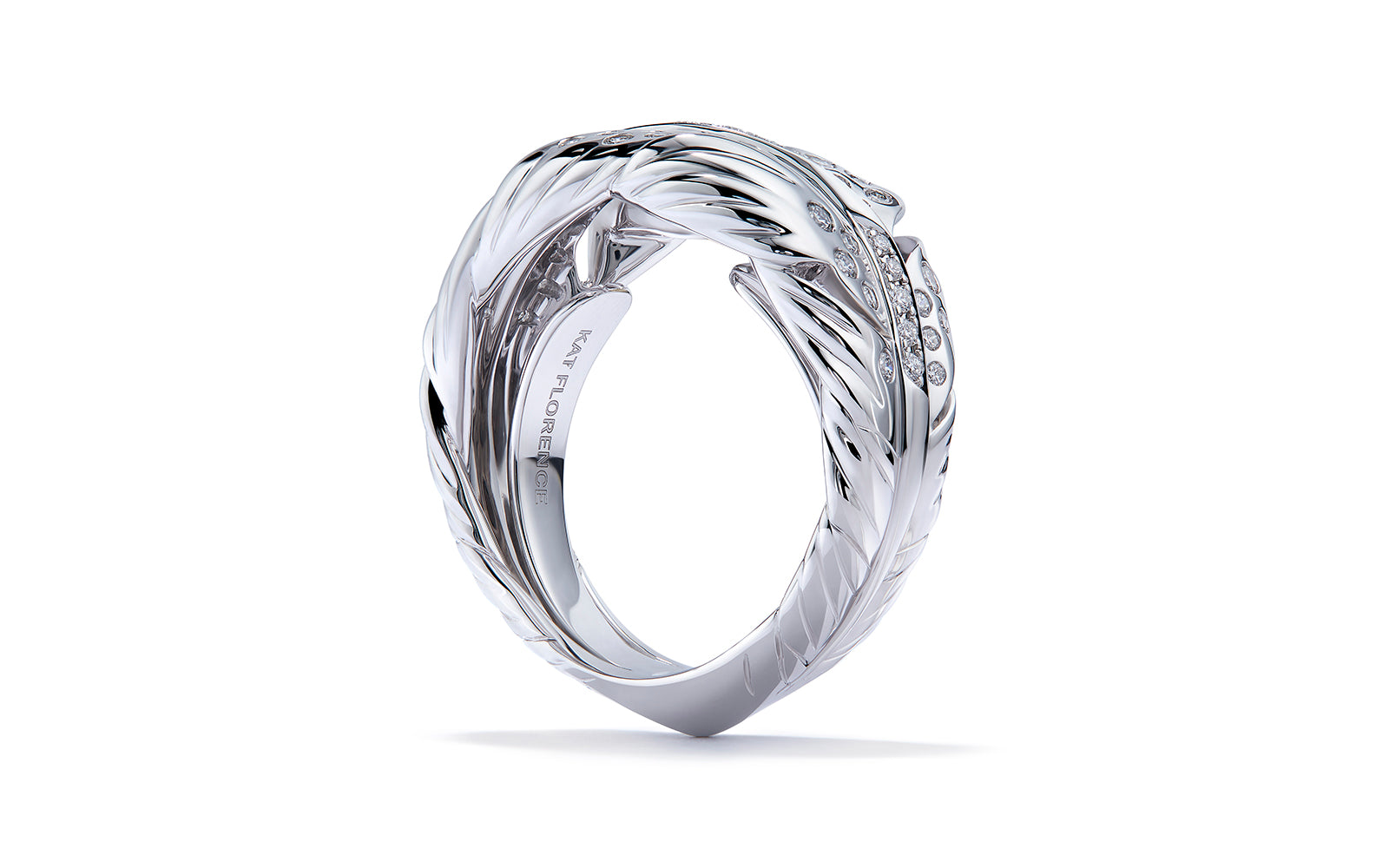 D Flawless Diamond Ring set in 18K White Gold