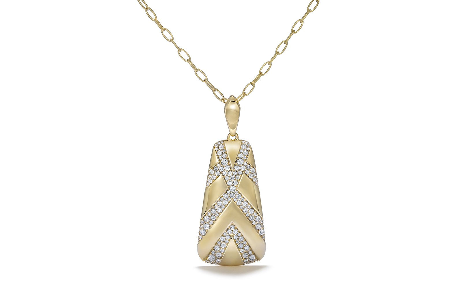 D Flawless Diamond Necklace set in 18K Yellow Gold