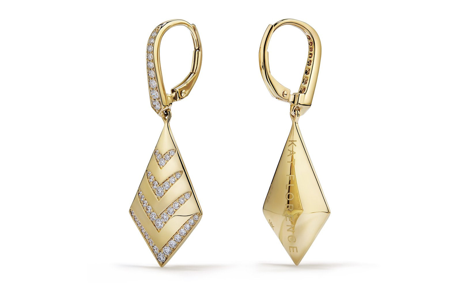 D Flawless Diamond Earrings set in 18K Yellow Gold