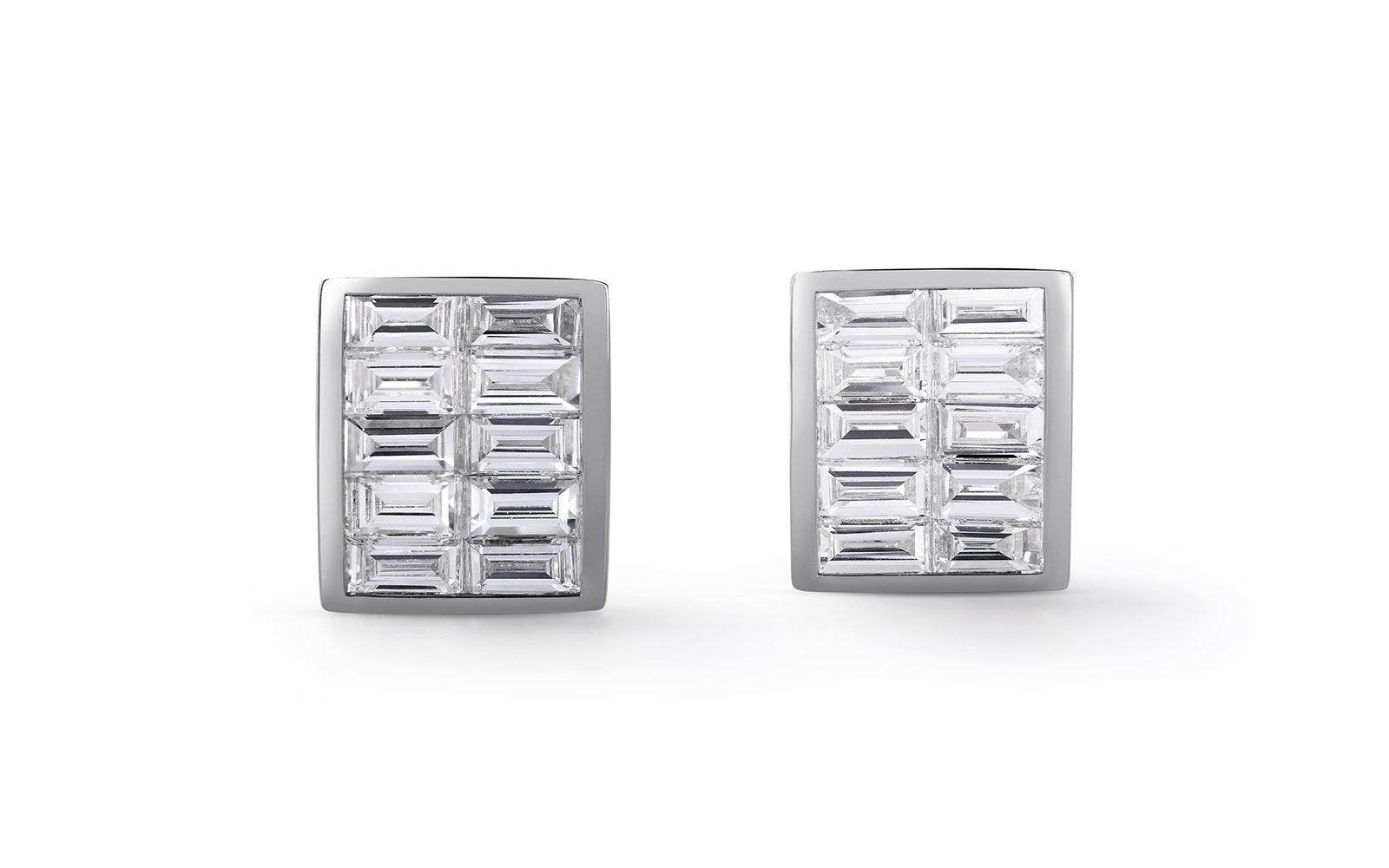 D Flawless Diamond Earrings set in 18K White Gold