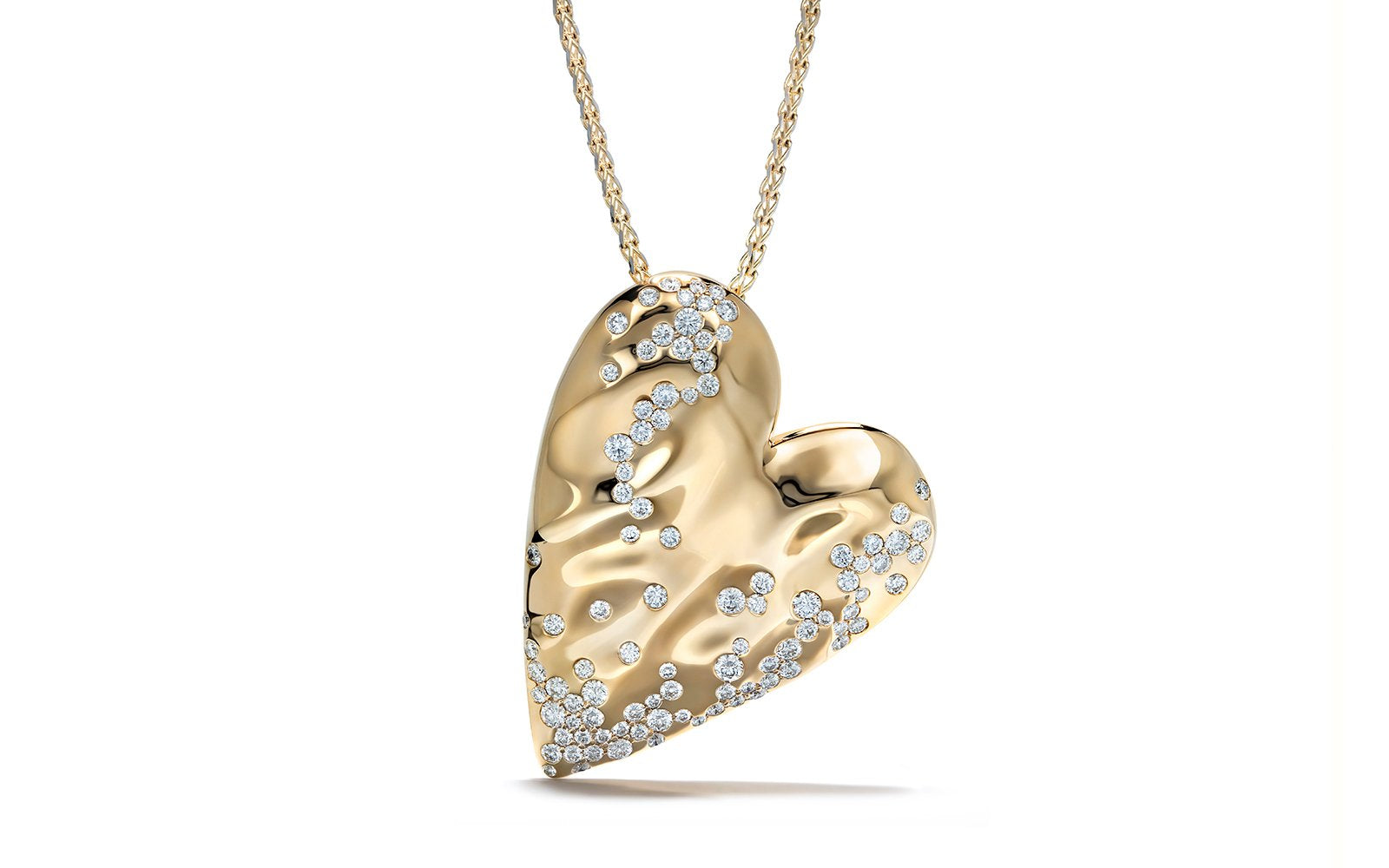 D Flawless Diamond Necklace set in 18K Yellow Gold