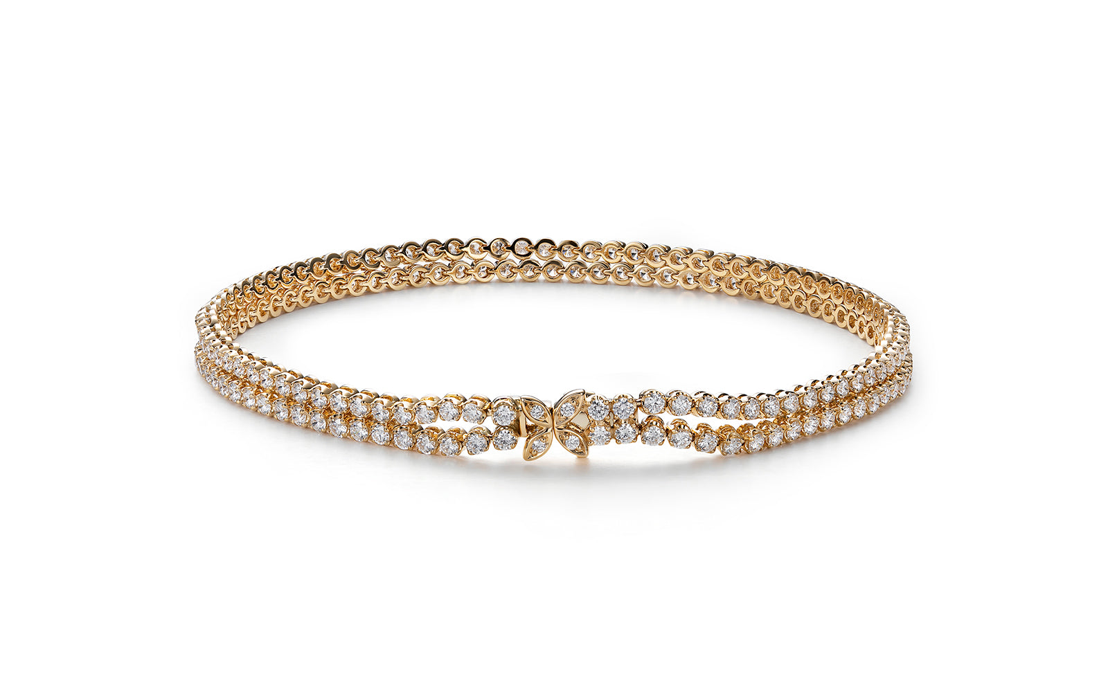 D Flawless Diamond Bracelet set in 18K Yellow Gold