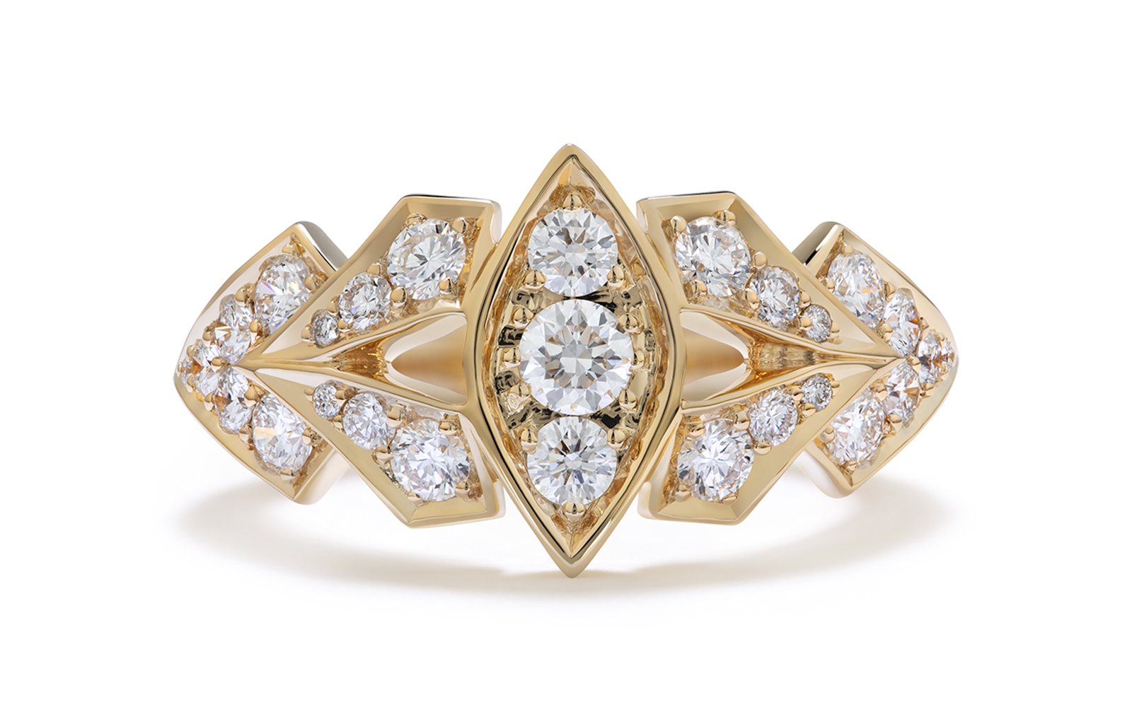 D Flawless Diamond Ring set in 18K Yellow Gold