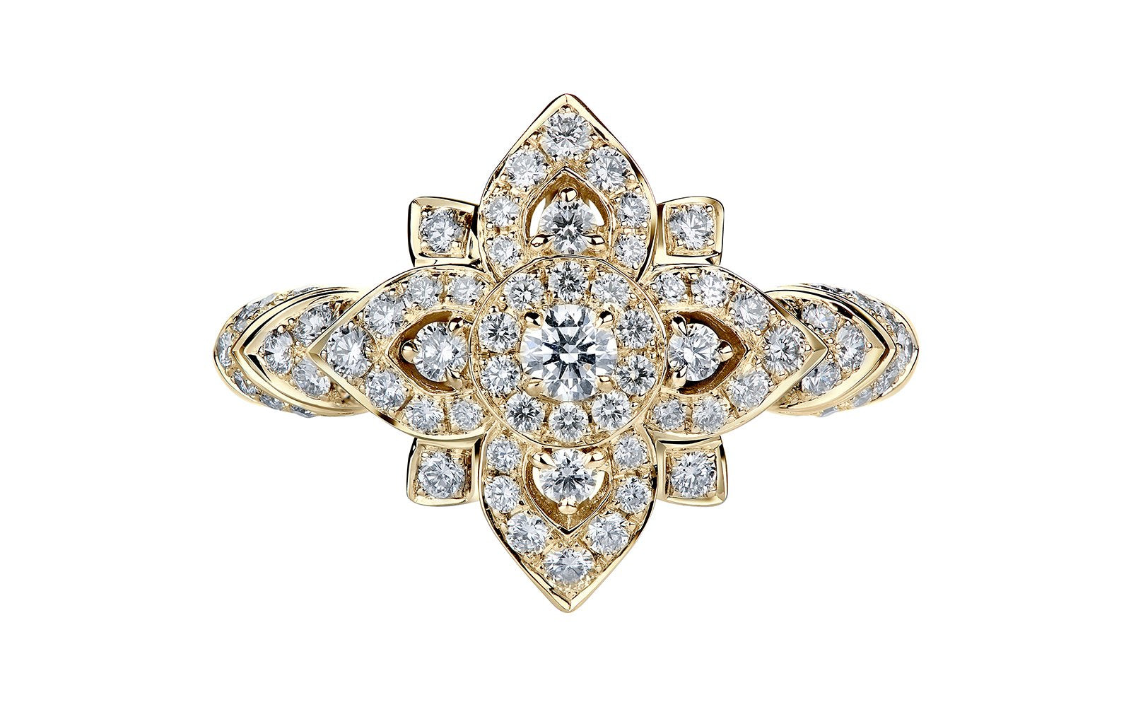 D Flawless Diamond Ring set in 18K Yellow Gold