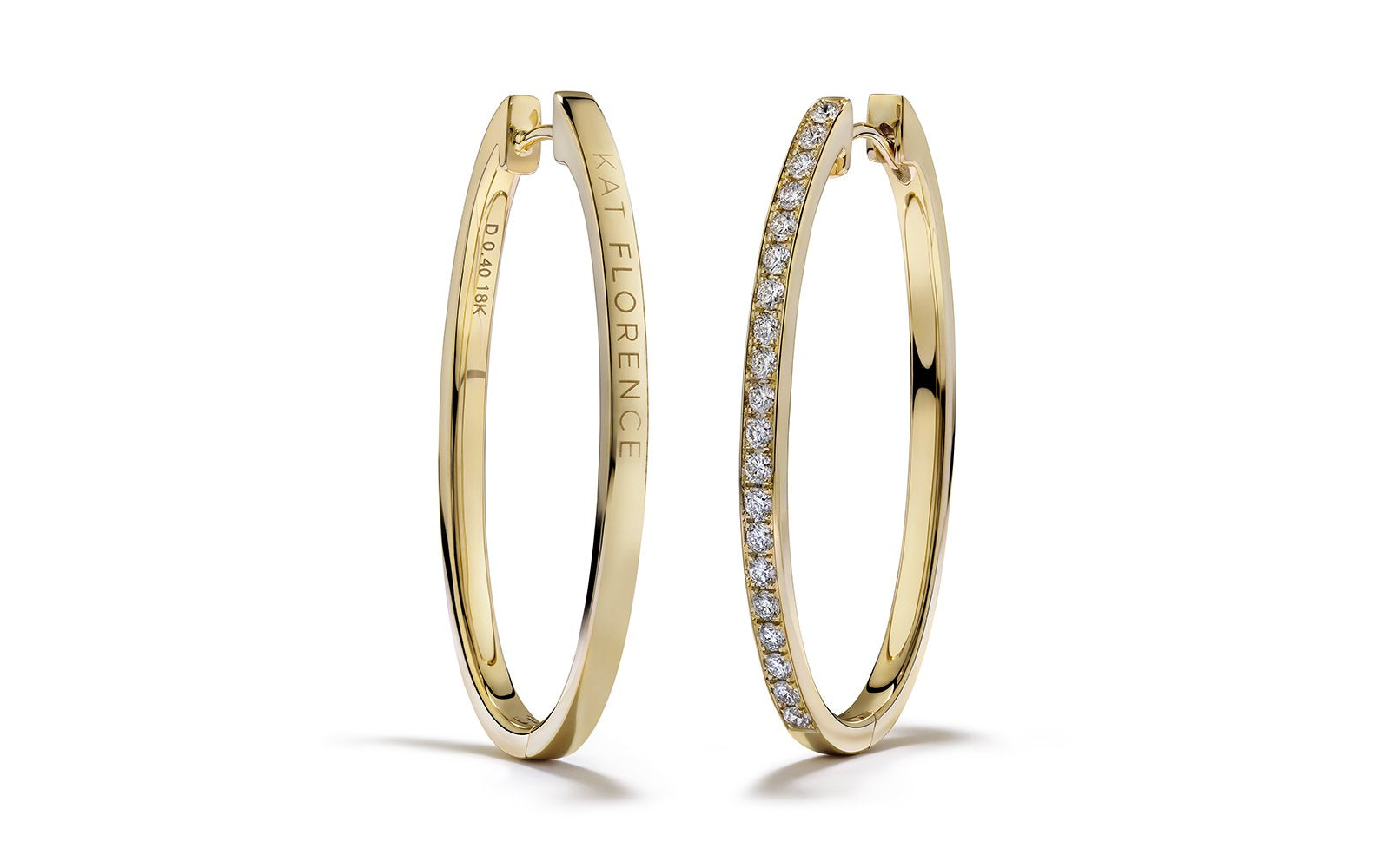 D Flawless Diamond Earrings set in 18K Yellow Gold