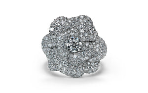 D Flawless Solitaire Diamond Ring set in 18K White Gold