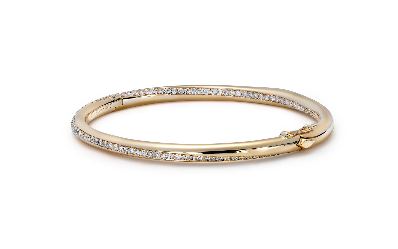 D Flawless Diamond Bangle set in 18K Yellow Gold