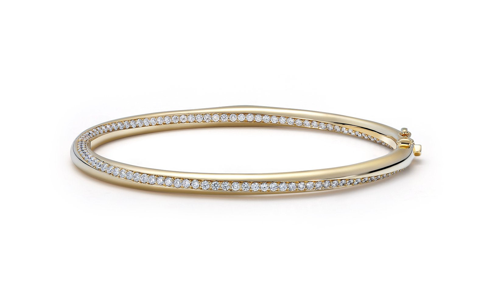 D Flawless Diamond Bangle set in 18K Yellow Gold
