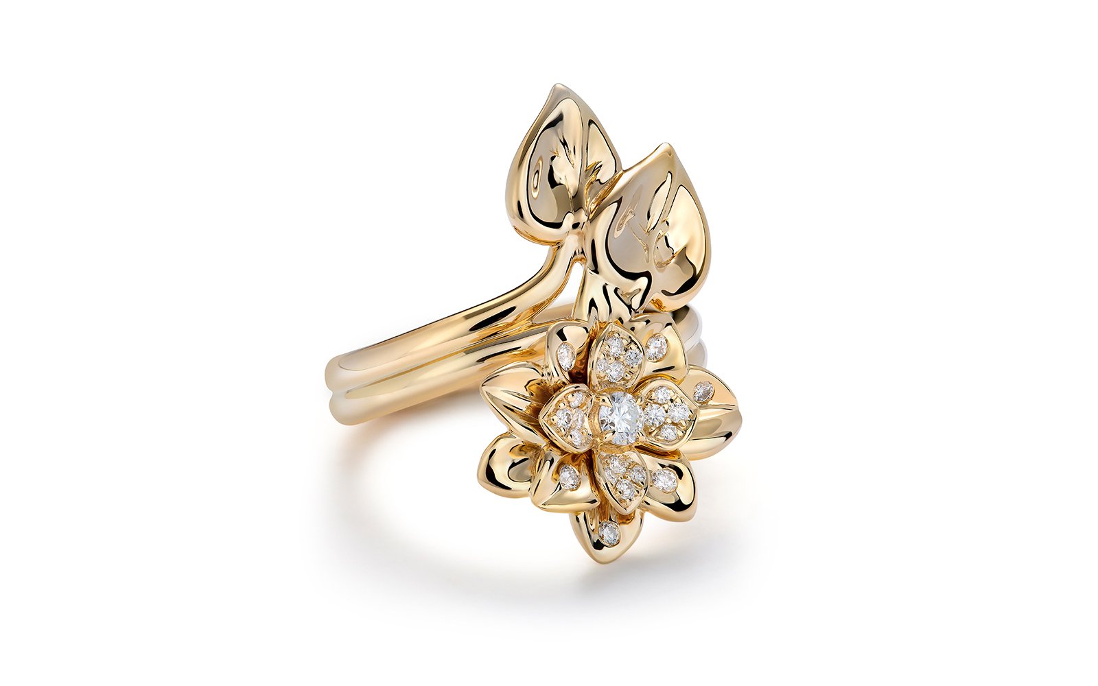 0.28ct D Flawless Diamond Ring set in 18K Yellow Gold