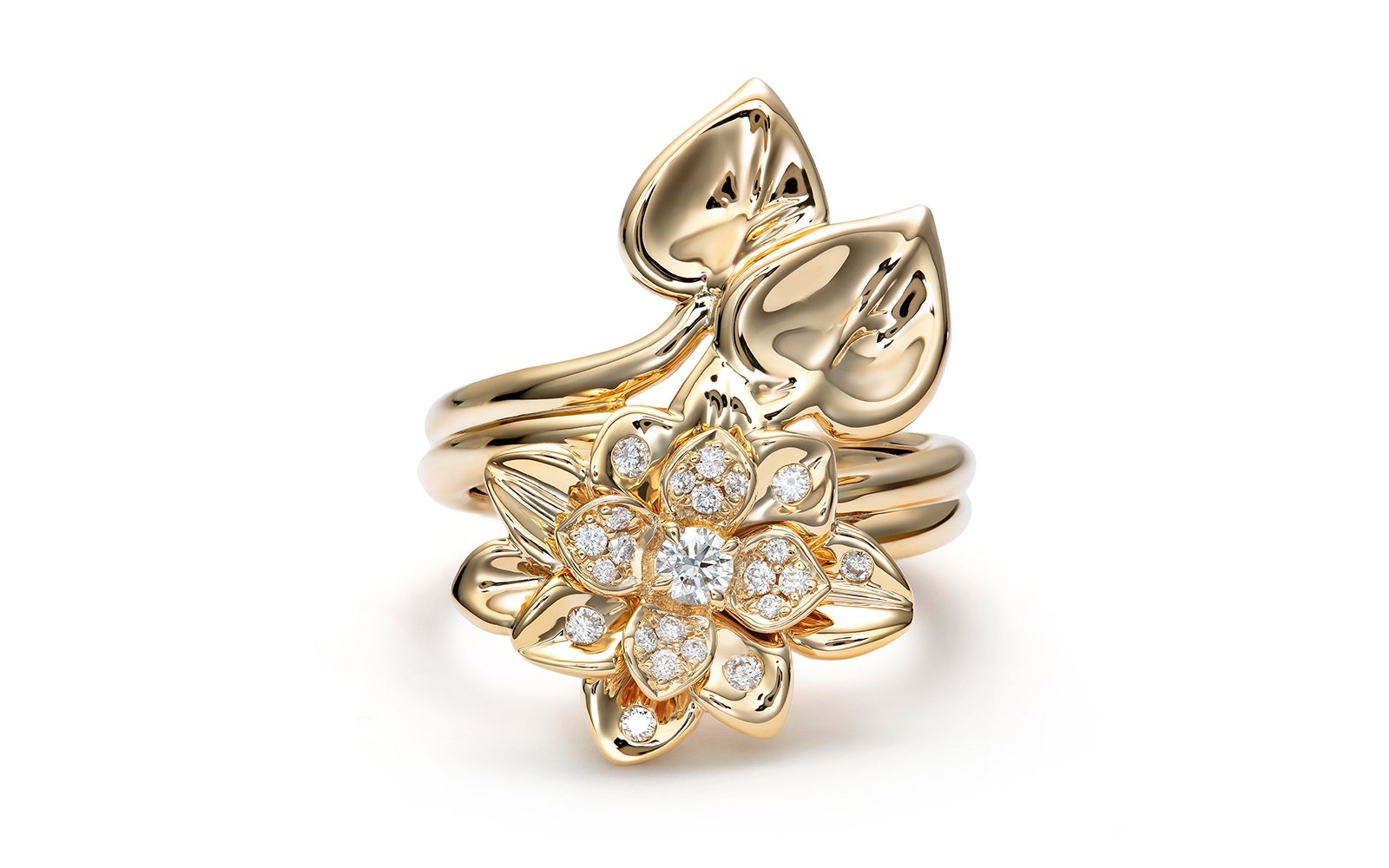 0.28ct D Flawless Diamond Ring set in 18K Yellow Gold