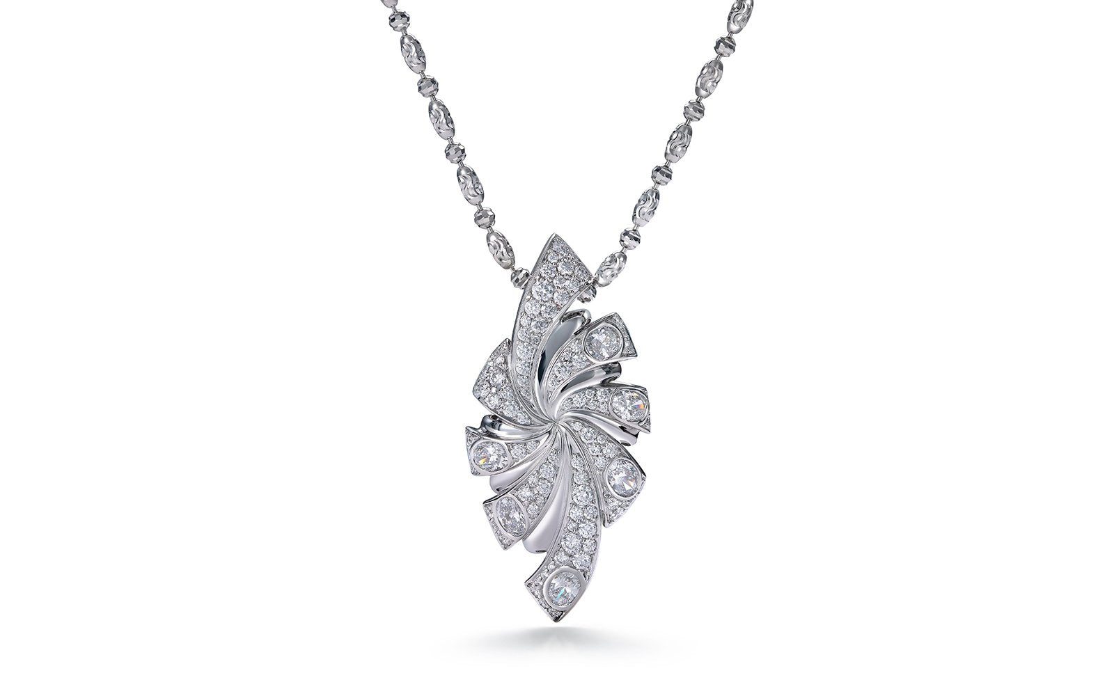 D Flawless Diamond Necklace set in 18K White Gold