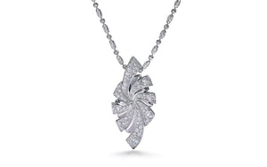 D Flawless Diamond Necklace set in 18K White Gold