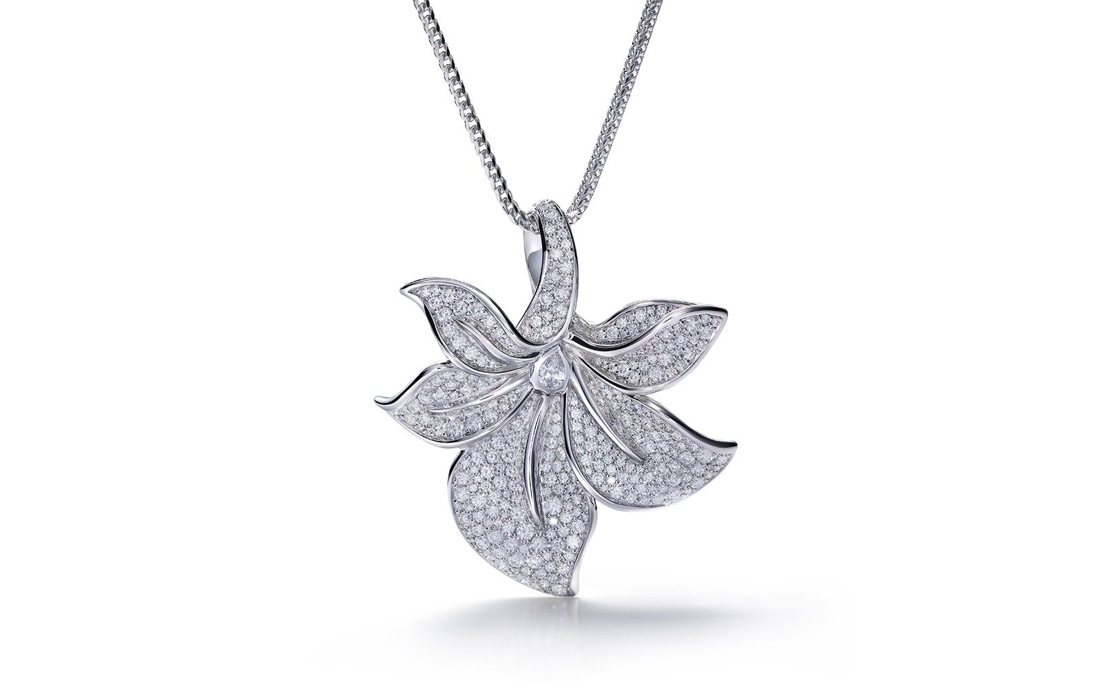 2.69ct D Flawless Diamond Necklace set in 18K White Gold