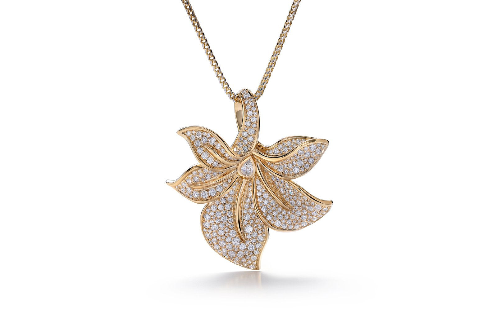 2.69ct D Flawless Diamond Necklace set in 18K Yellow Gold