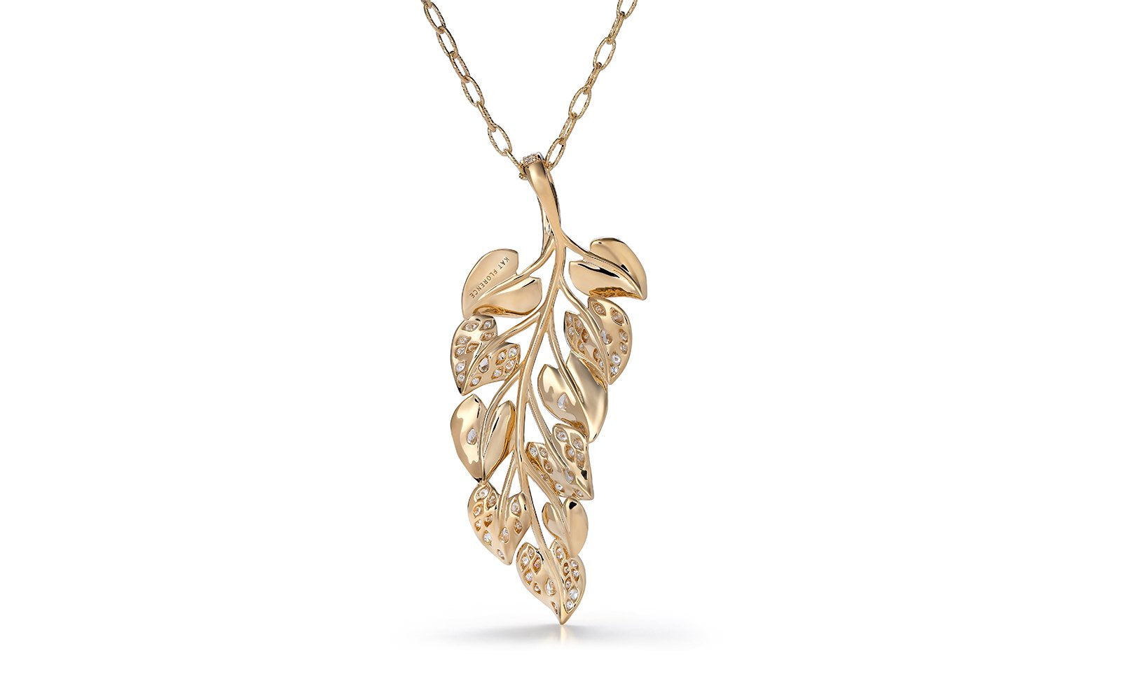 D Flawless Diamond Necklace set in 18K Yellow Gold