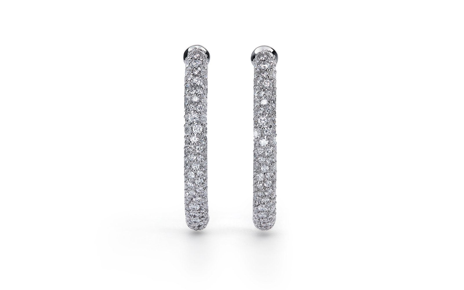 D Flawless Diamond Earrings set in 18K White Gold