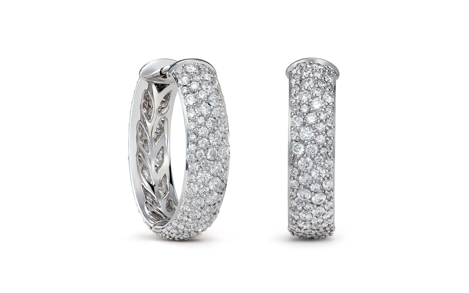2.10ct D Flawless Diamond Earrings set in 18K White Gold