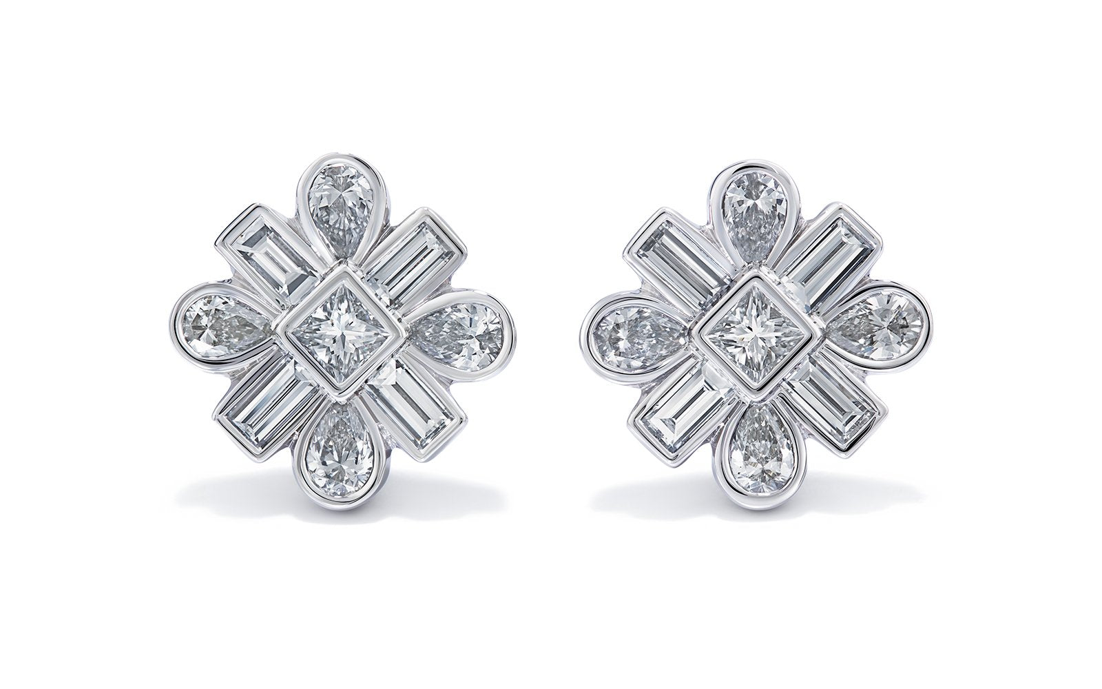 D Flawless Diamond Earrings set in Platinum