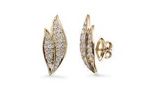 1.30ct D Flawless Diamond Earrings set in 18K Yellow Gold