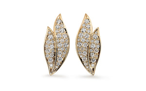 D Flawless Diamond Earrings set in 18K Yellow Gold