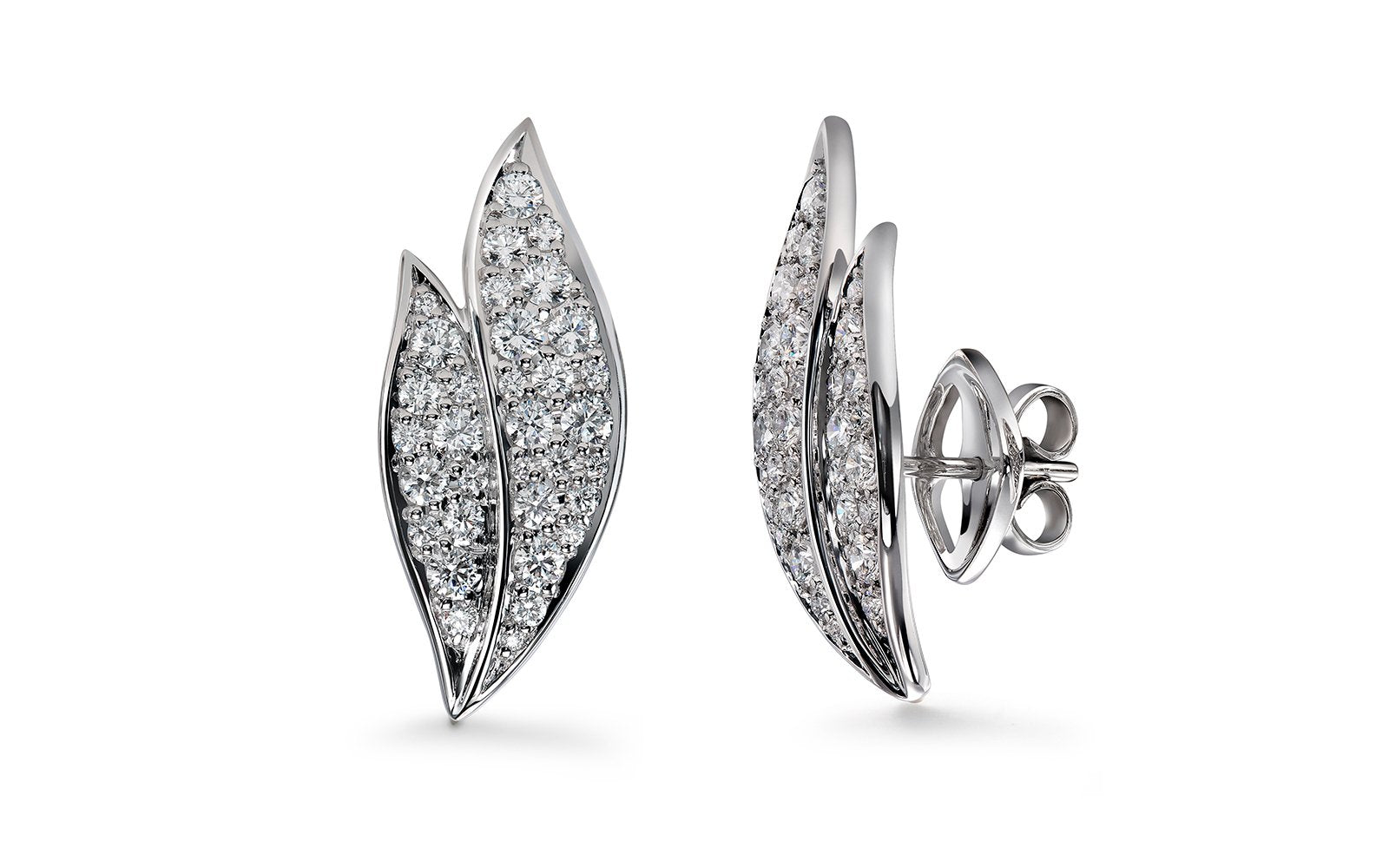 1.28ct D Flawless Diamond Earrings set in 18K White Gold