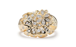 0.56ct LilyPad D Flawless Diamond Ring set in 18K Yellow Gold