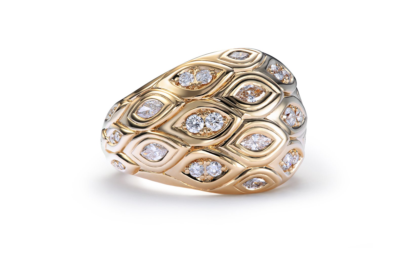 D Flawless Diamond Ring set in 18K Yellow Gold