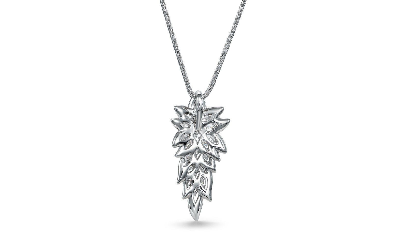 D Flawless Diamond Necklace set in 18K White Gold