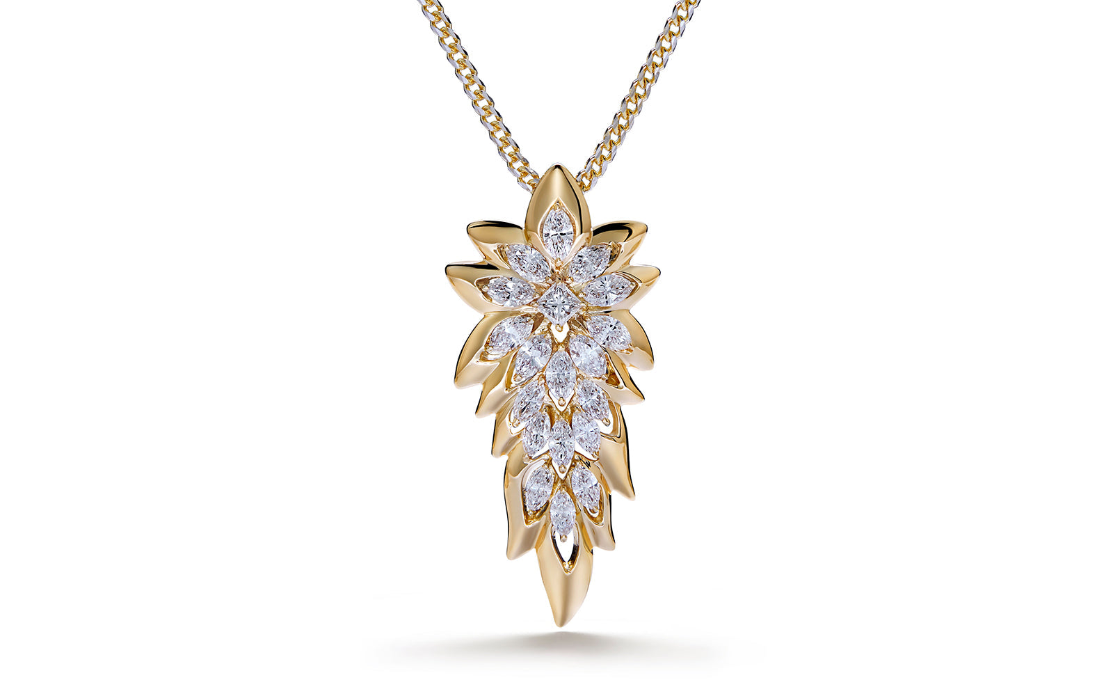 1.75ct D Flawless Diamond Necklace set in 18K Yellow Gold