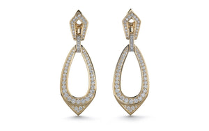 D Flawless Diamond Earrings set in 18K Yellow Gold