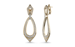 2.24ct D Flawless Diamond Earrings set in 18K Yellow Gold