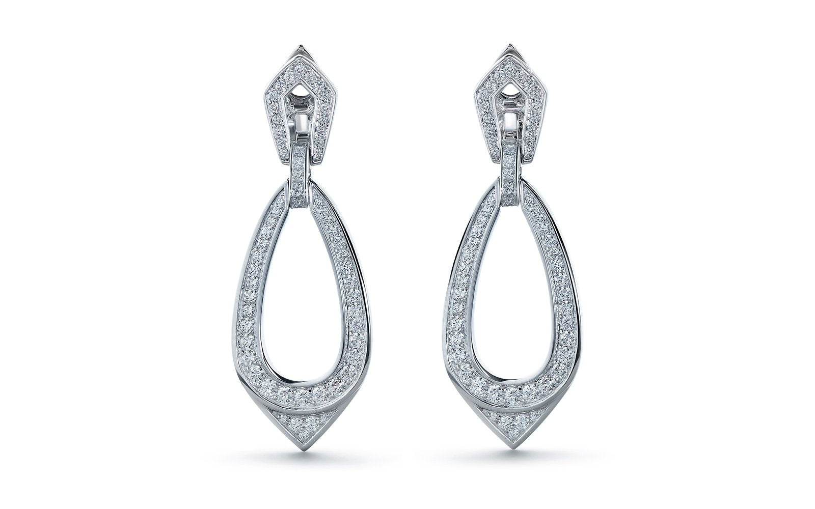 D Flawless Diamond Earrings set in 18K White Gold