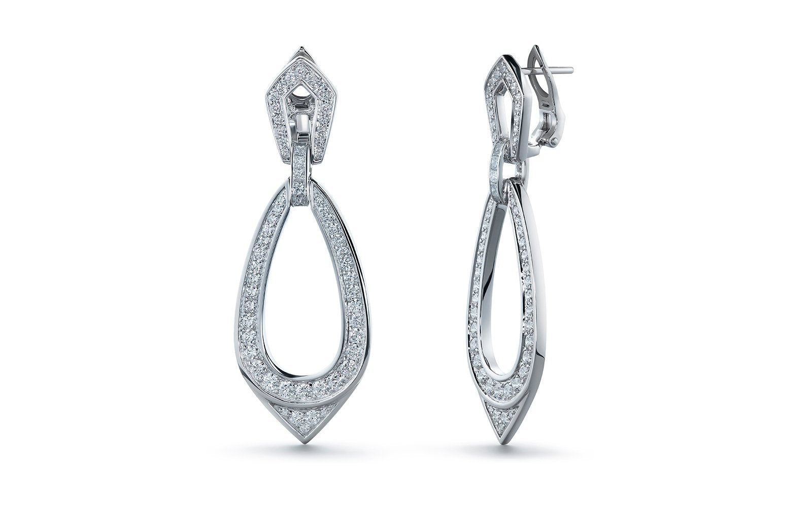 D Flawless Diamond Earrings set in 18K White Gold