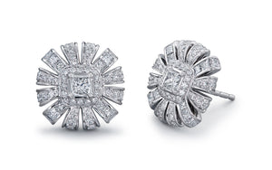 D Flawless Diamond Earrings set in 18K White Gold