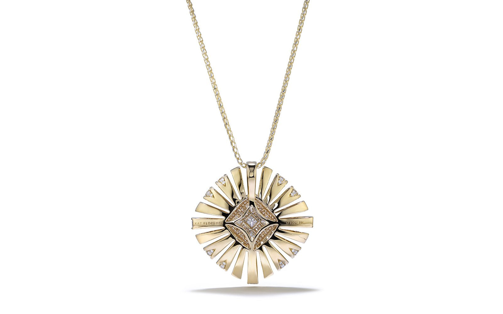 D Flawless Diamond Necklace set in 18K Yellow Gold